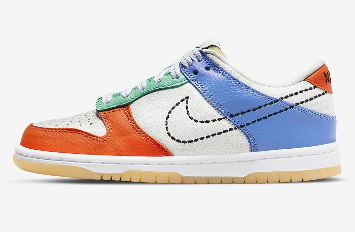 Women's Dunk Low Orange/Blue/White Shoes 213 Women's Dunk Low Orange/Blue/White Shoes 213
